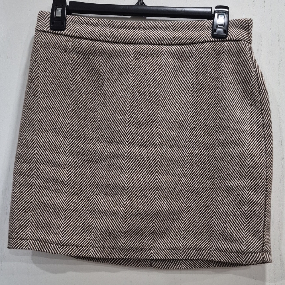 SHEIN Brown Chevron Mini Skirt